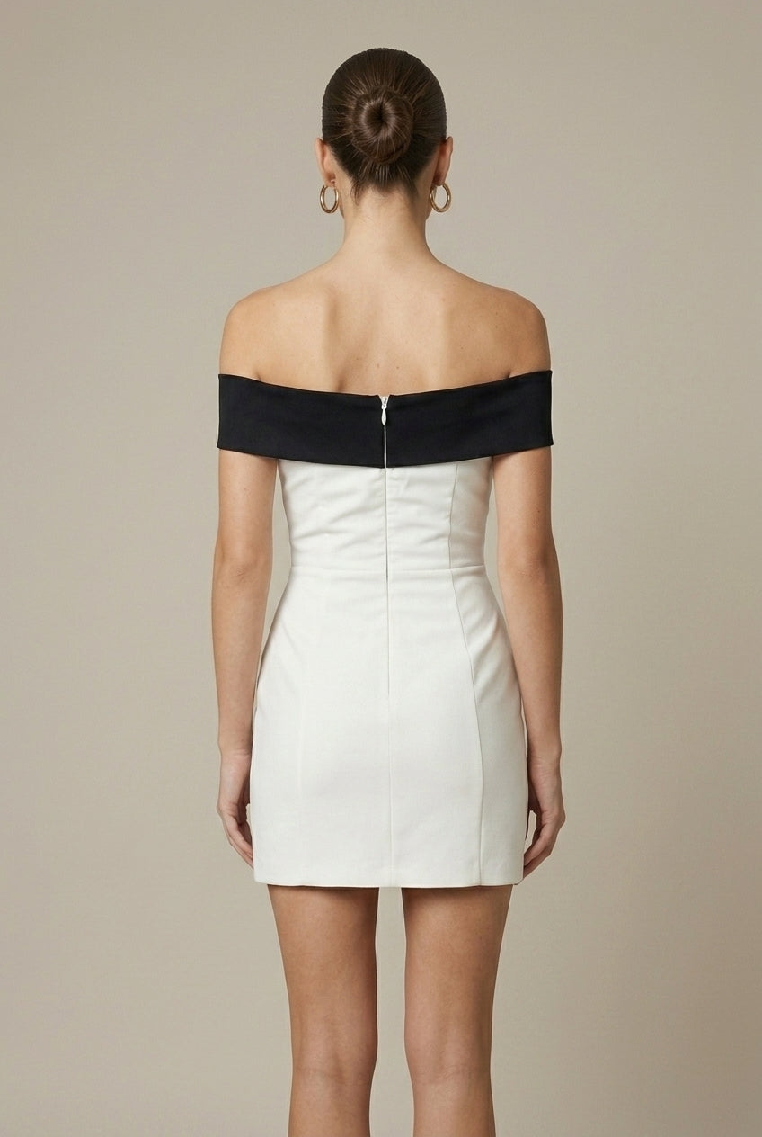 Women's Mini Dress Off-Shoulder Bow Accent Bodycon