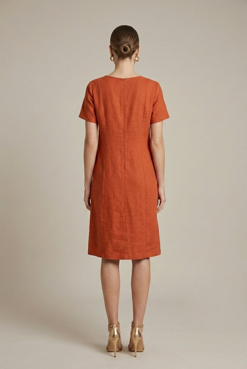 Women's Midi Dress Relaxed Fit V-Neck