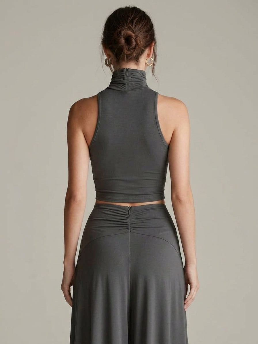 Women's Two-Piece Set Cutout Waist Halter Neck