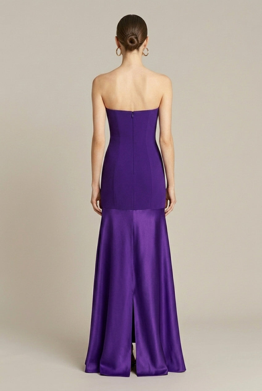 Women's Strapless Drop Waist Maxi Dress - Floor Length Gown