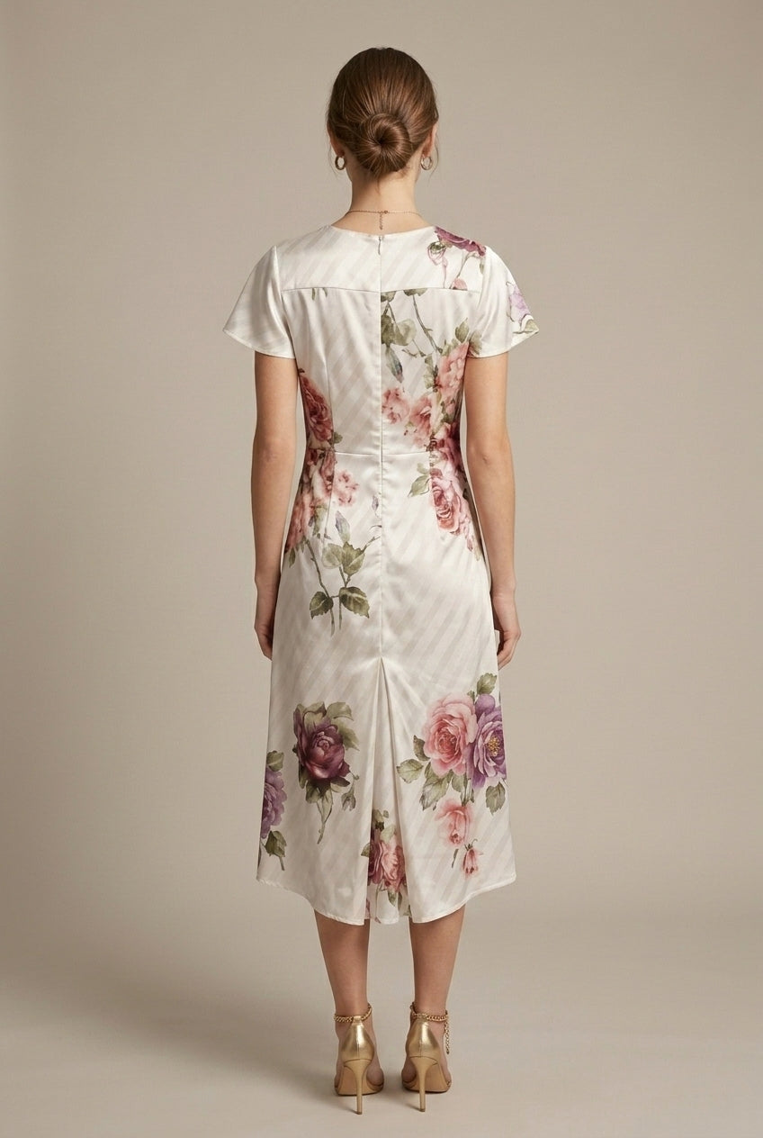 Women's Floral Wrap Midi Dress