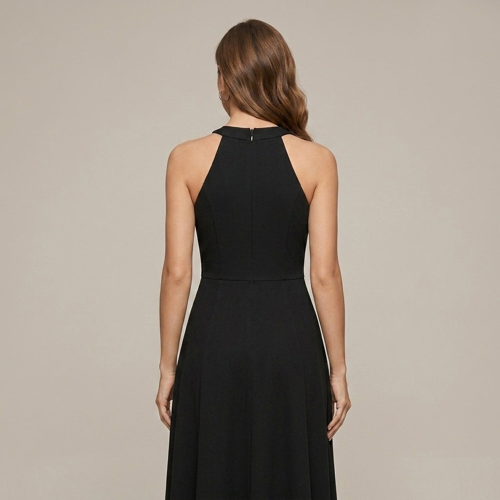 Women's Halter High Neck Sleeveless High Slit Maxi Dress
