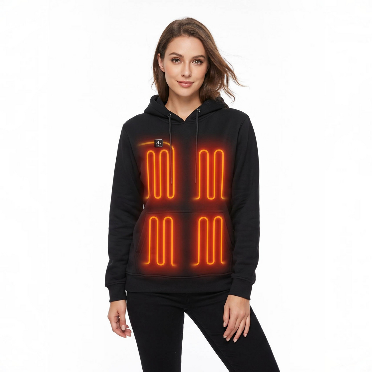 Heated Hoodie with Five Carbon Fiber Zones and Three Temperature Settings