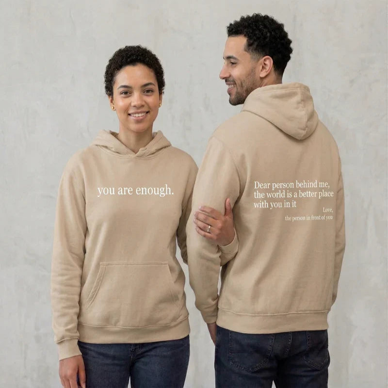 Pullover Hoodie with Front Pocket and Fleece Lining, Graphic Front and Back Print