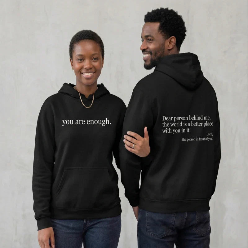 Pullover Hoodie with Front Pocket and Fleece Lining, Graphic Front and Back Print