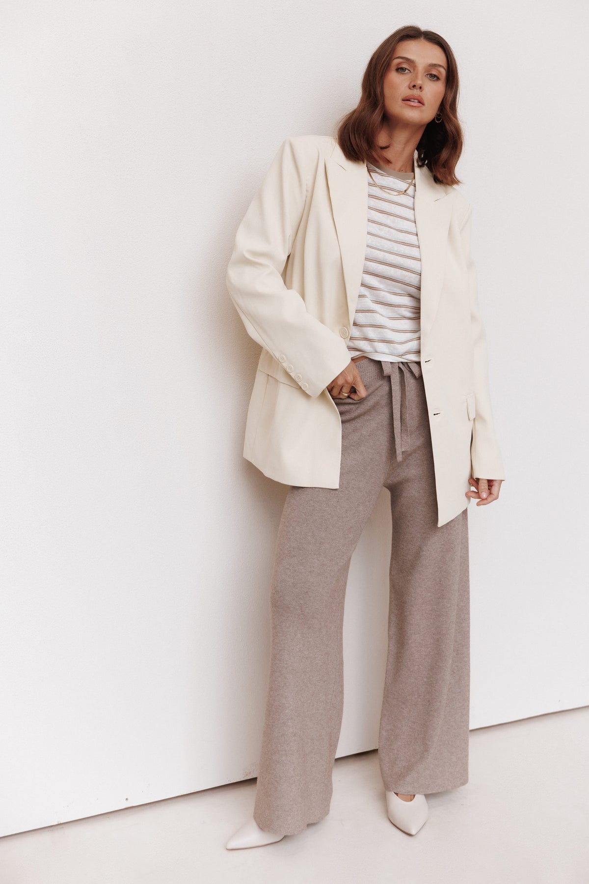 BOTTOMS Tarly Knit Pants - Light Heather Grey