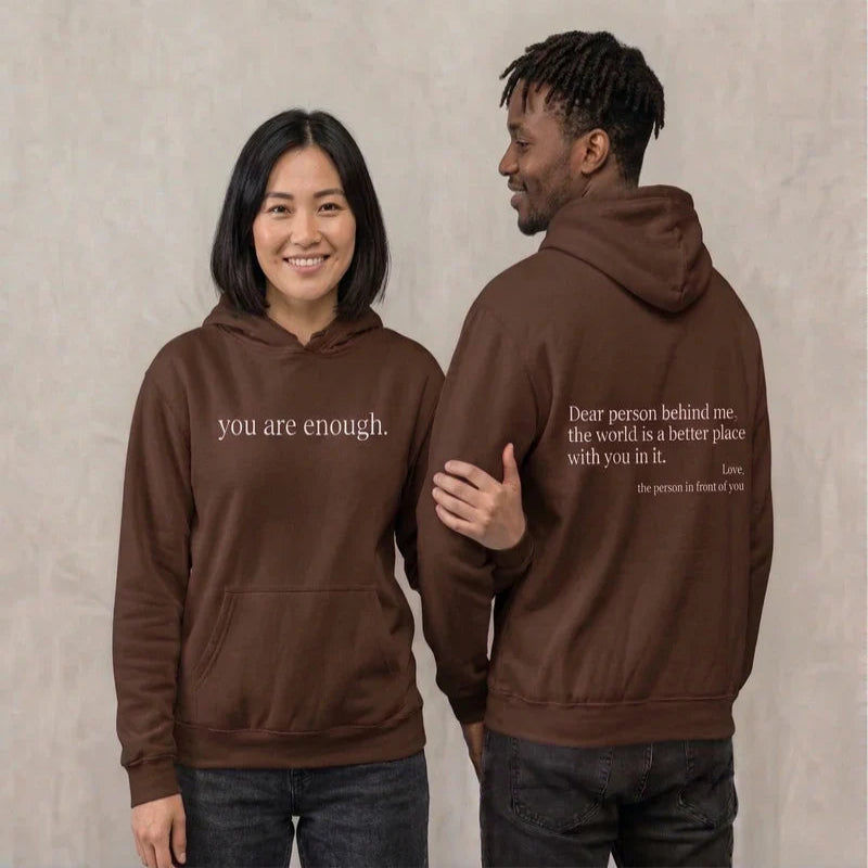 Pullover Hoodie with Front Pocket and Fleece Lining, Graphic Front and Back Print