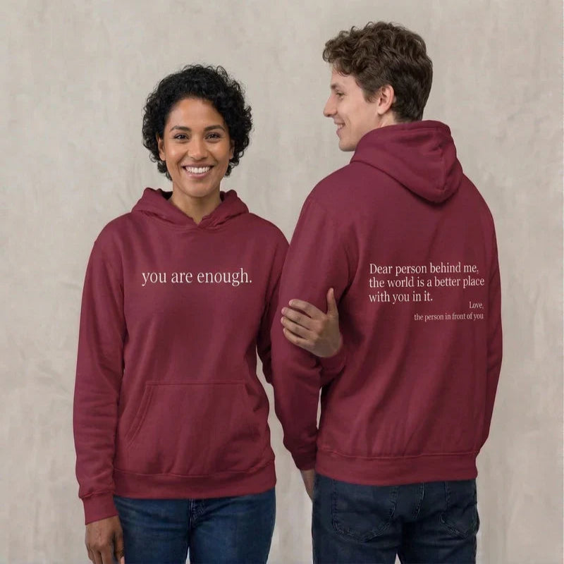 Pullover Hoodie with Front Pocket and Fleece Lining, Graphic Front and Back Print