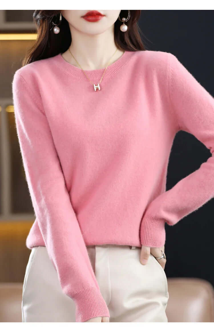 Knitted Pullover Sweater with Soft Fabric and Natural Insulation, Fitted Silhouette