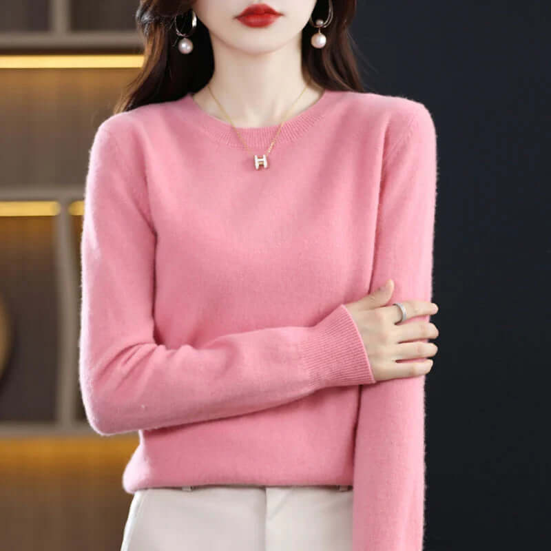 Knitted Pullover Sweater with Soft Fabric and Natural Insulation, Fitted Silhouette