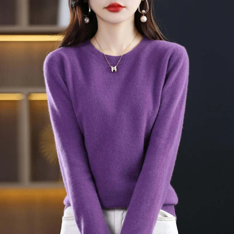 Knitted Pullover Sweater with Soft Fabric and Natural Insulation, Fitted Silhouette