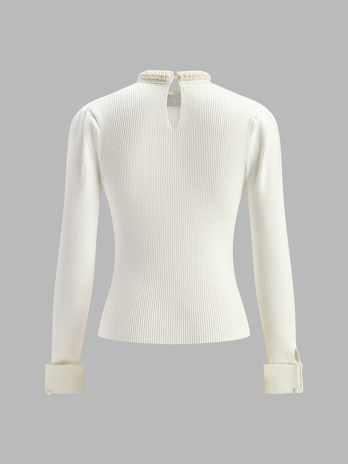 Slim Fit Knit Top with Contrast Binding Edge and Medium Stretch