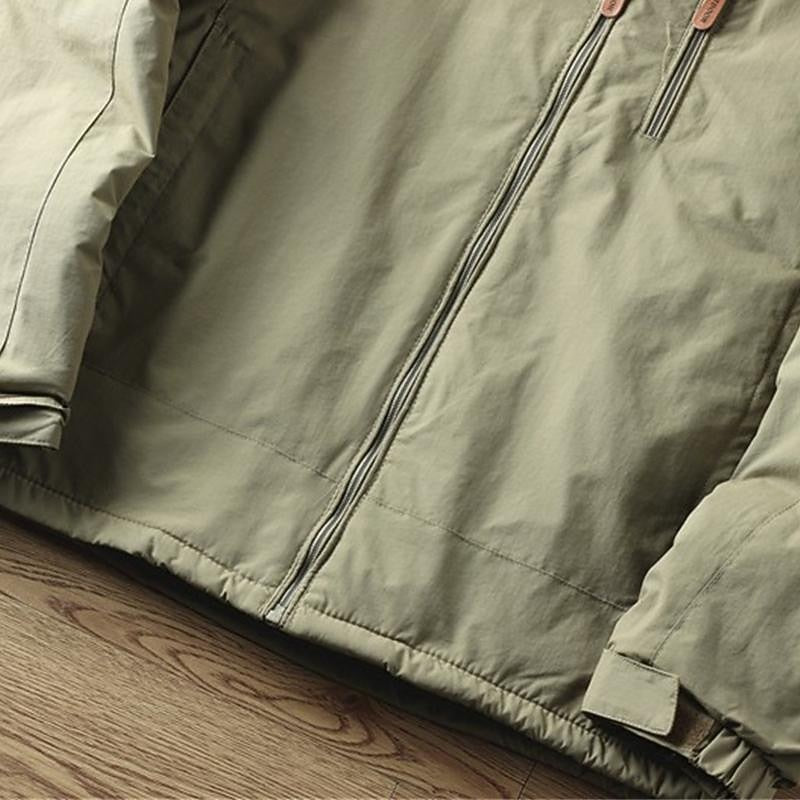 Full Zip Hooded Jacket with Drawstring Hood and Lined Interior, Wind Resistant