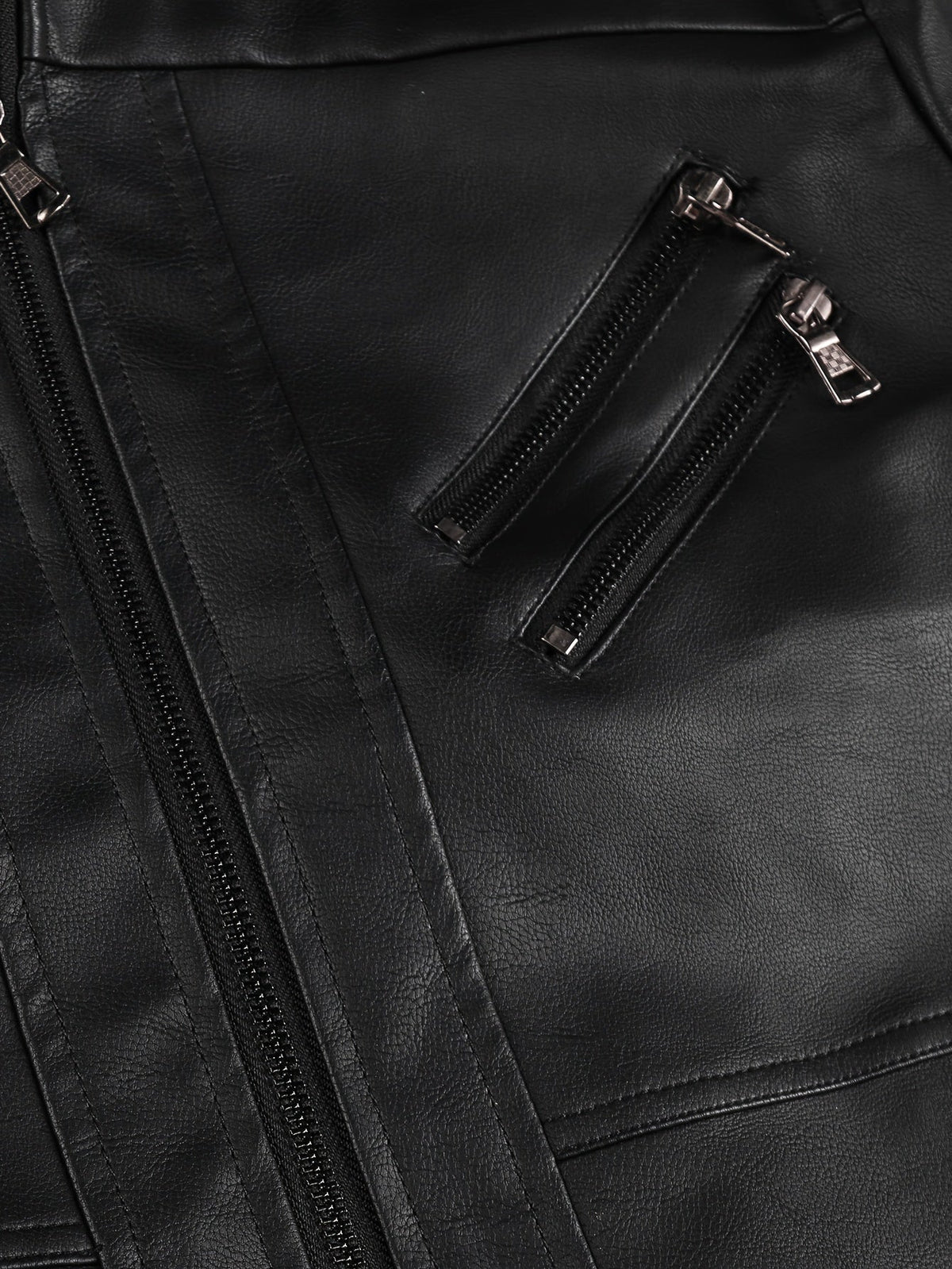 Biker Jacket with Snap-On Hood and Zippered Side Pockets