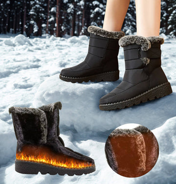 Women's Snow Boots with Fur Lining and Waterproof Sealed Membrane, Ankle Height