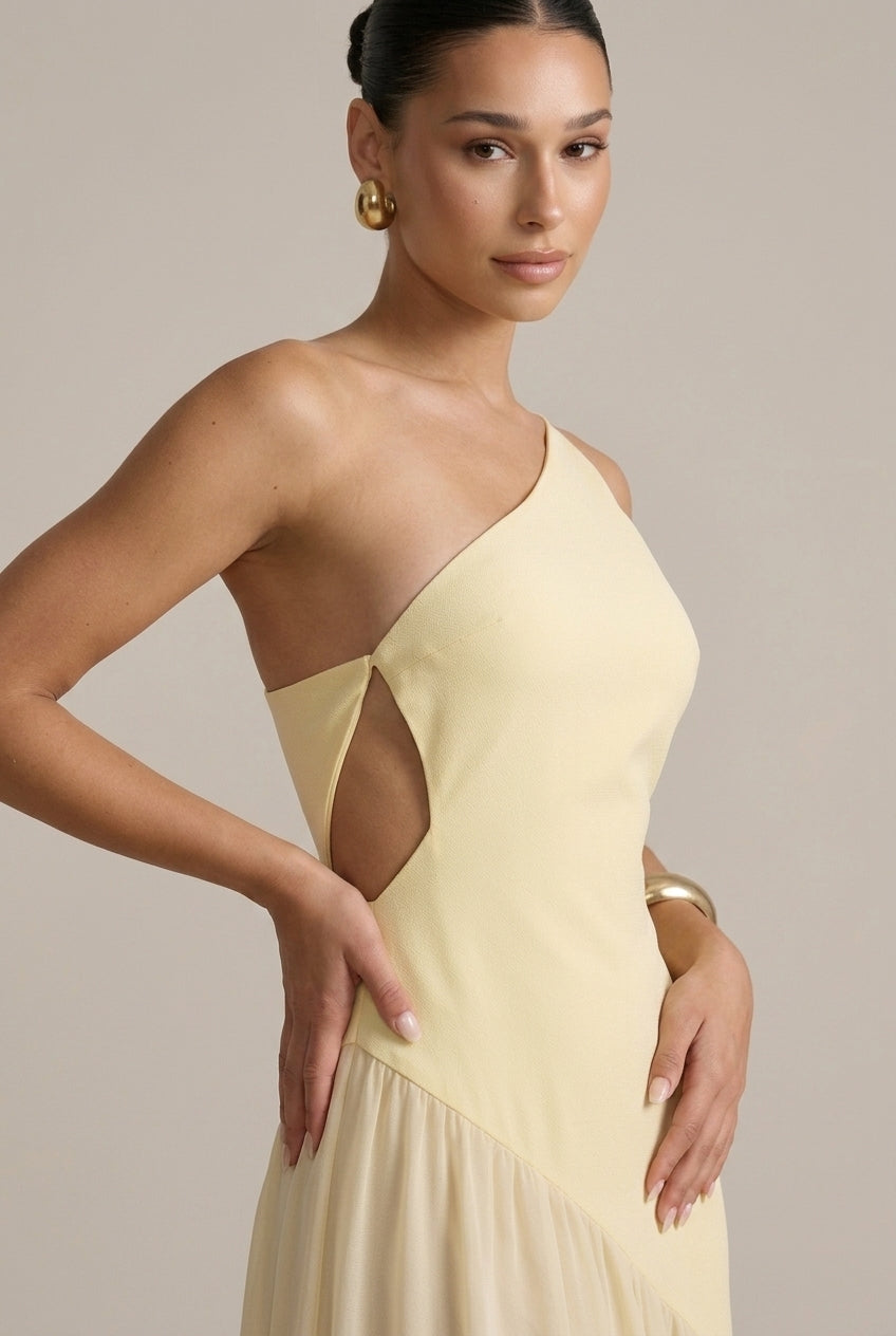 Women's Maxi Dress One-Shoulder Open Back