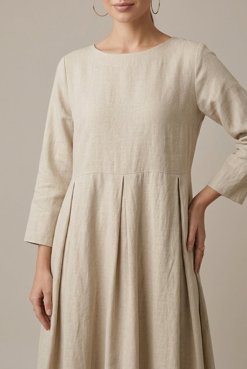 Women's Linen Maxi Dress Relaxed Fit