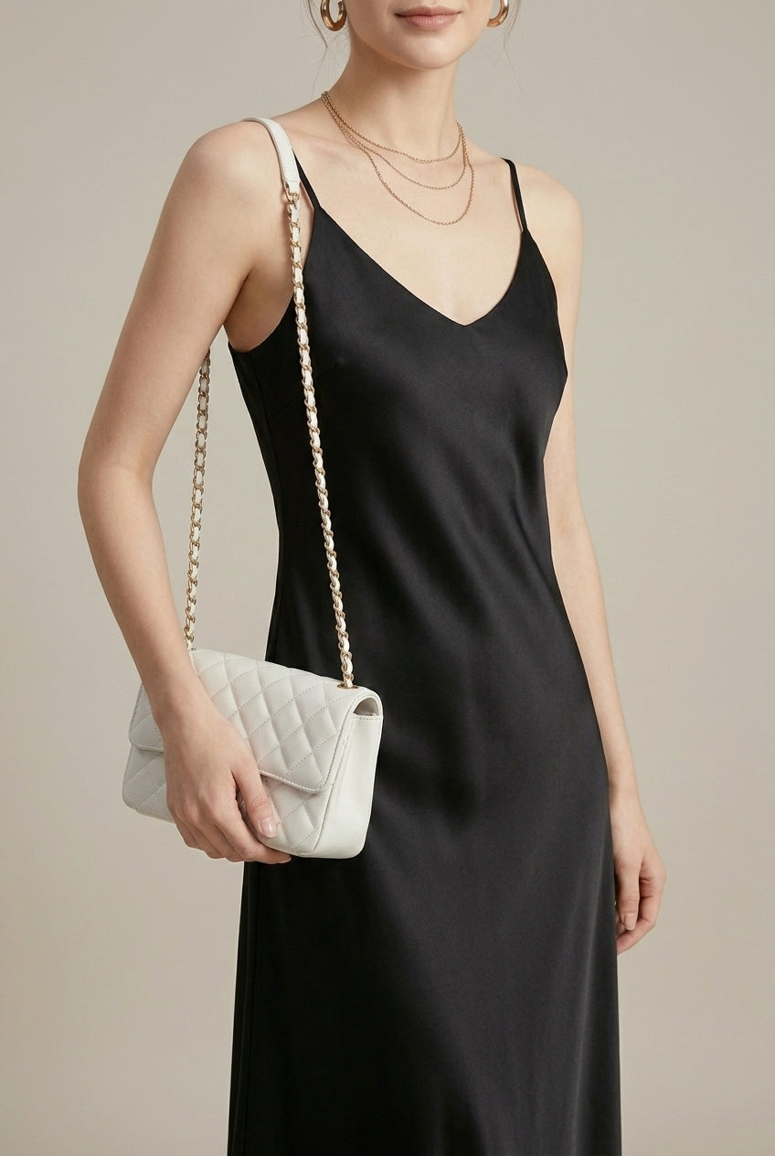 Women's Satin Maxi Dress Spaghetti Strap