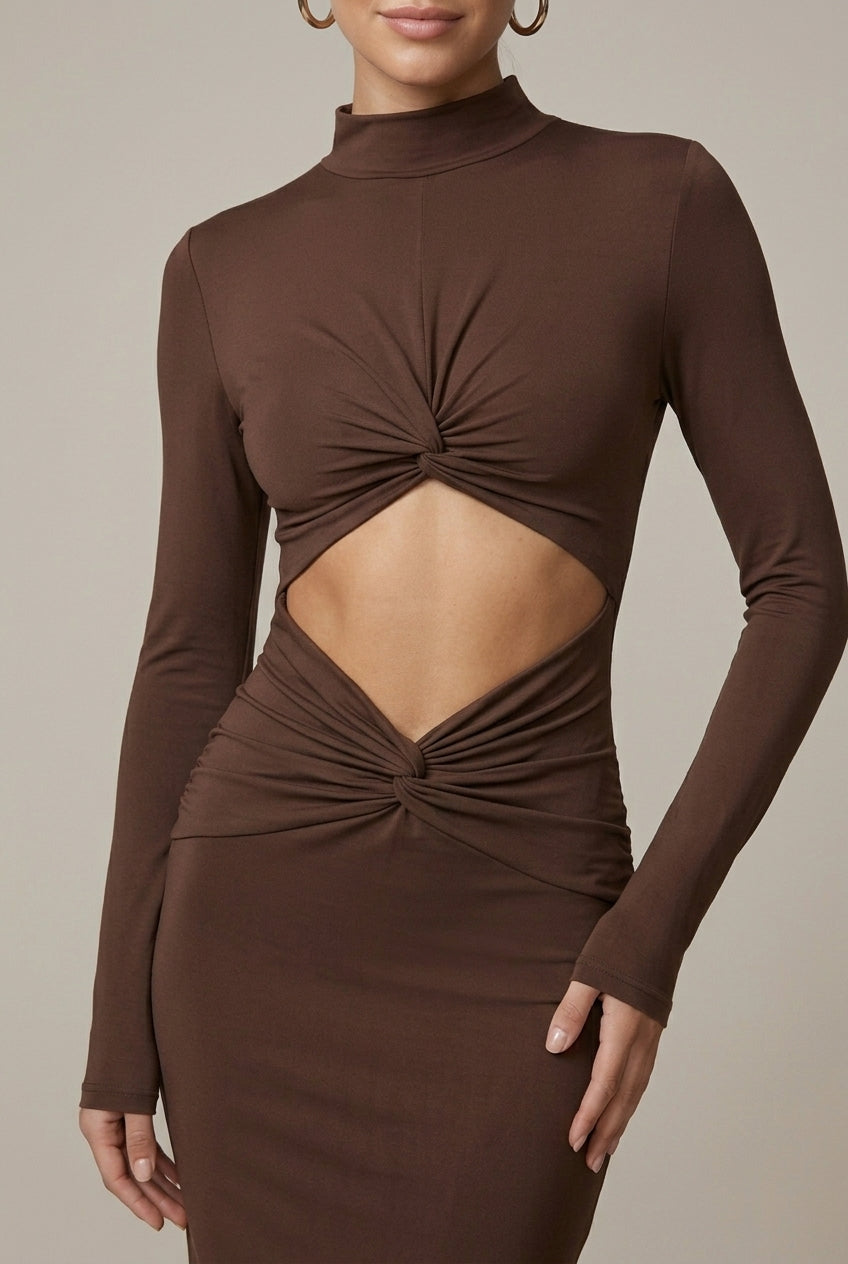 cut out long sleeve bodycon dress Plus Size Ruched Mesh Bodycon Dress in Red Size: 3X