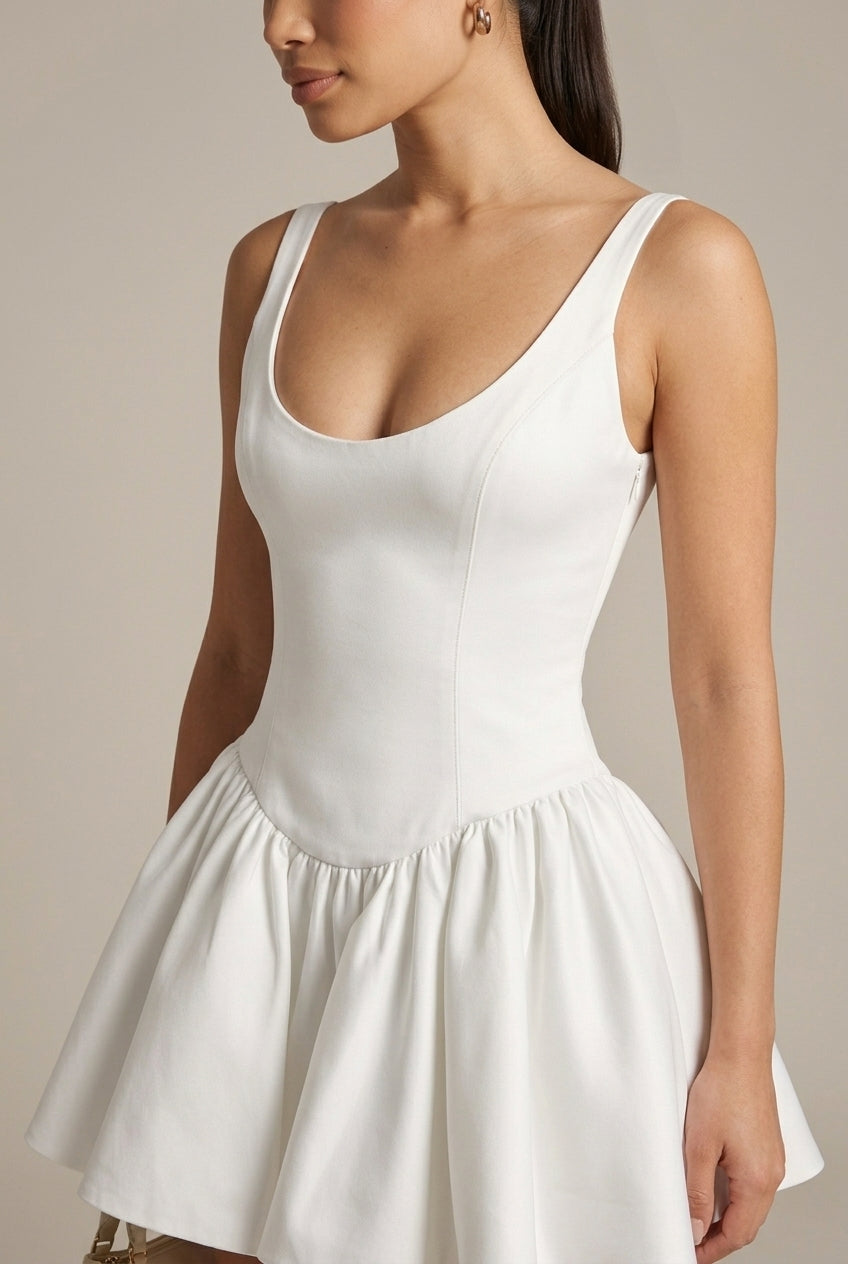 Women's Mini Dress Open Back - Bow Detail