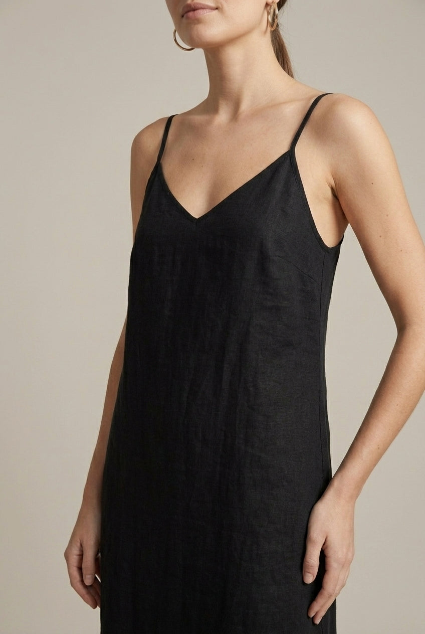 Women's Linen Midi Dress Relaxed Fit