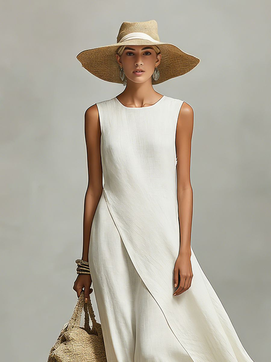 Women's Linen Maxi Dress Sleeveless