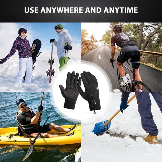 Touchscreen Winter Gloves with Full Palm Conductive Material and Silicone Grip, Neoprene Shell