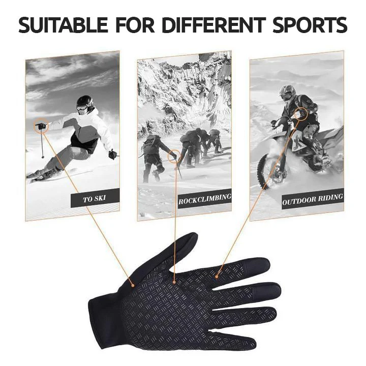 Touchscreen Winter Gloves with Full Palm Conductive Material and Silicone Grip, Neoprene Shell