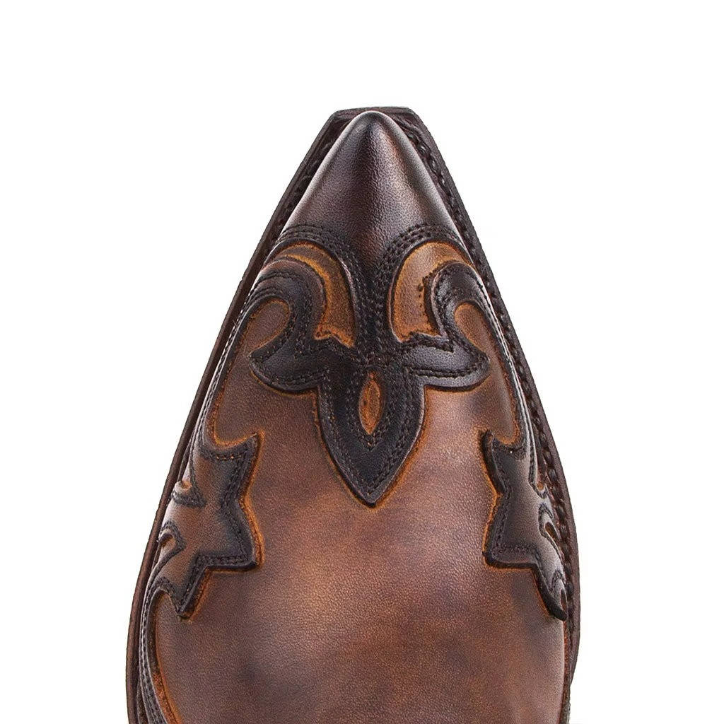Women's Pointed Toe Western Boots with Embroidered Shaft and Rubber Grip Sole