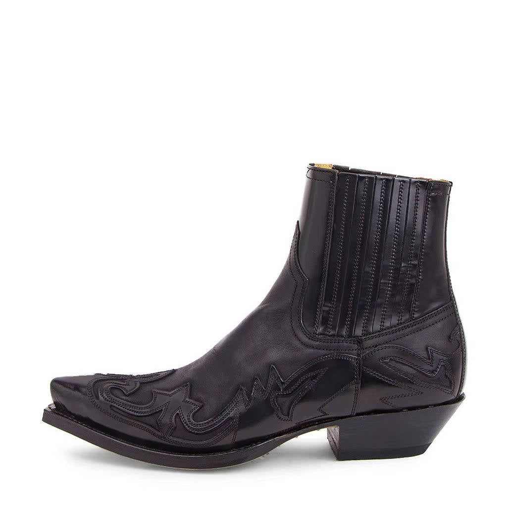 Women's Pointed Toe Western Boots with Embroidered Shaft and Rubber Grip Sole