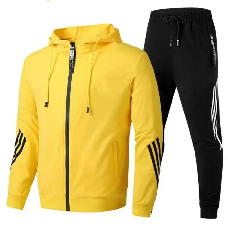 Men's Two Piece Tracksuit Set with Full Zip Hoodie and Jogger Pants