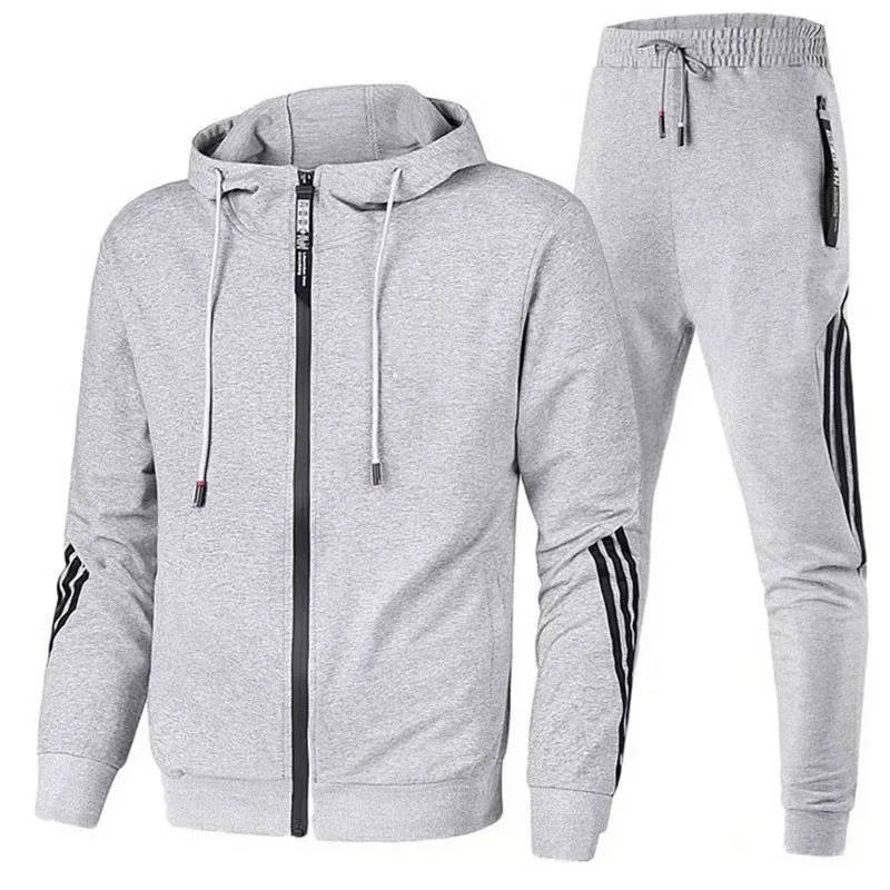 Men's Two Piece Tracksuit Set with Full Zip Hoodie and Jogger Pants
