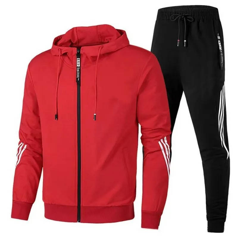 Men's Two Piece Tracksuit Set with Full Zip Hoodie and Jogger Pants