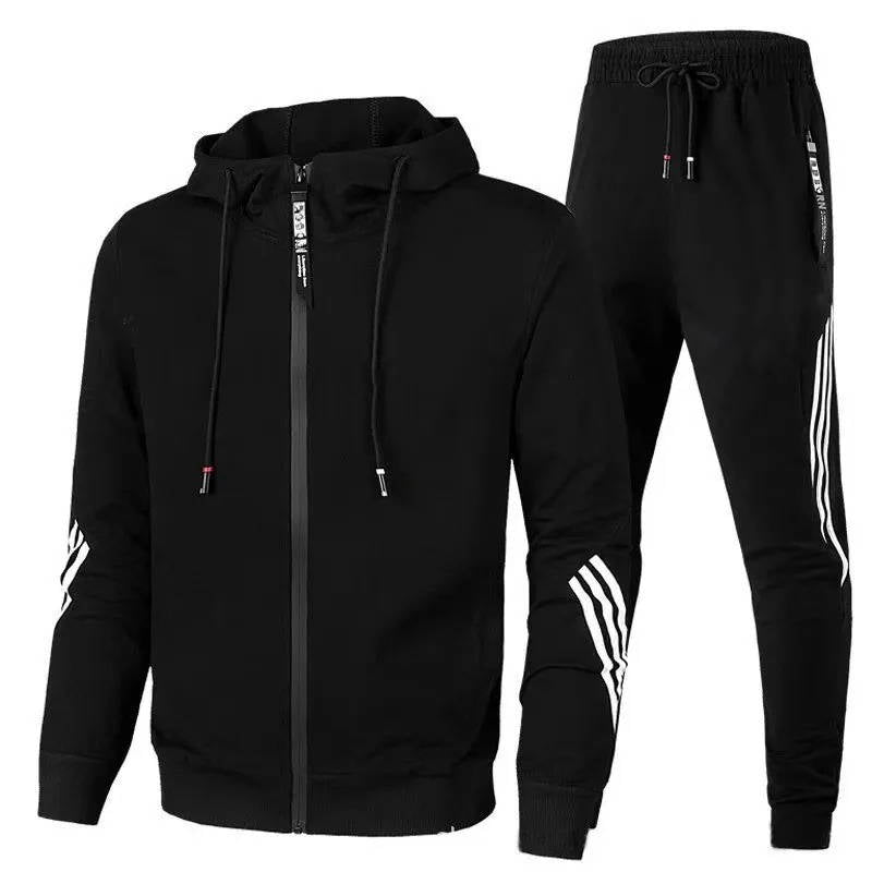 Men's Two Piece Tracksuit Set with Full Zip Hoodie and Jogger Pants