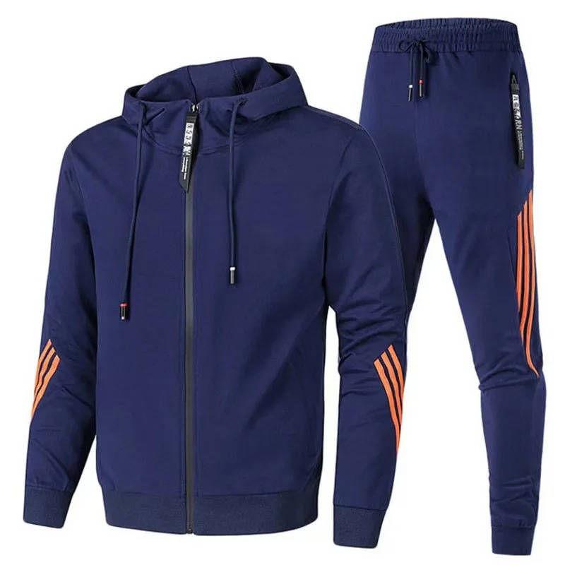 Men's Two Piece Tracksuit Set with Full Zip Hoodie and Jogger Pants