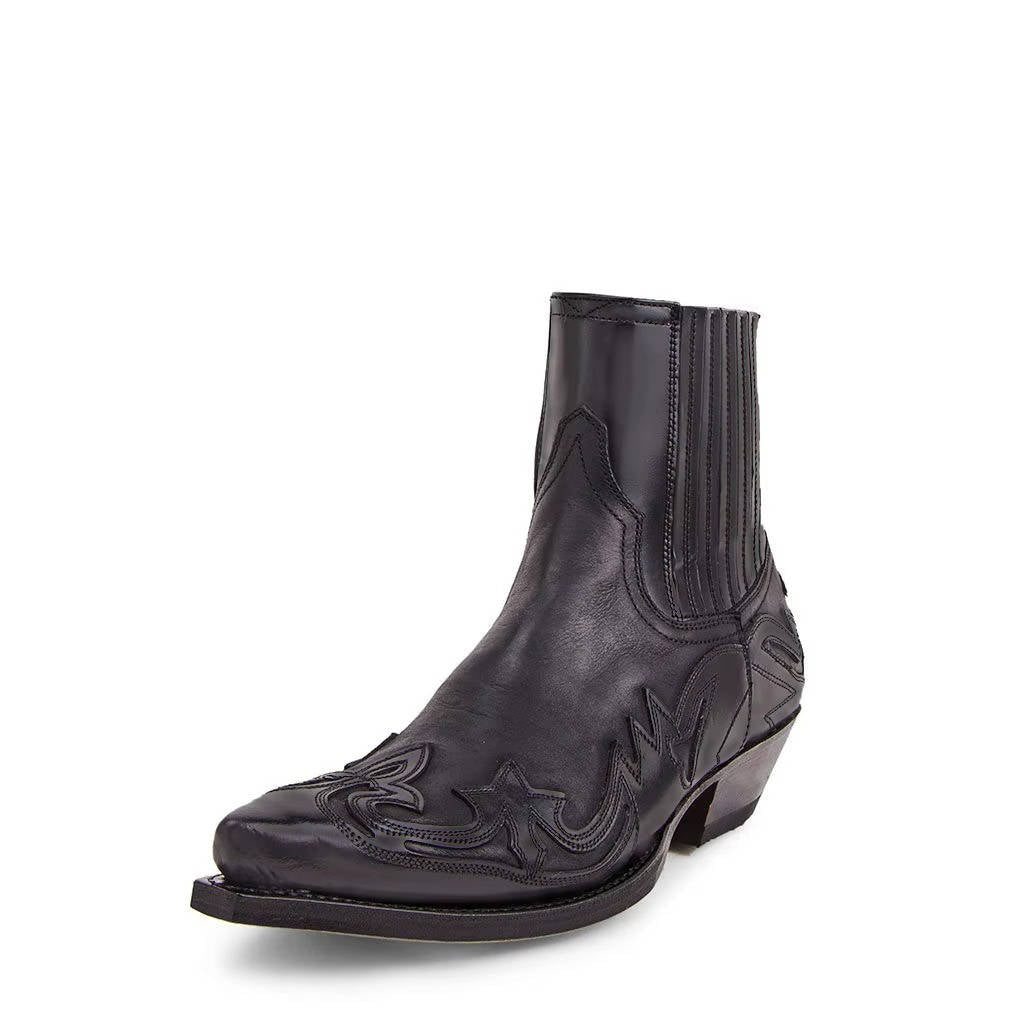 Women's Pointed Toe Western Boots with Embroidered Shaft and Rubber Grip Sole