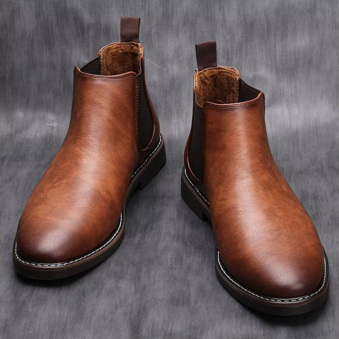 Men's Chelsea Boots with Elastic Side Panels and EVA Cushioned Sole