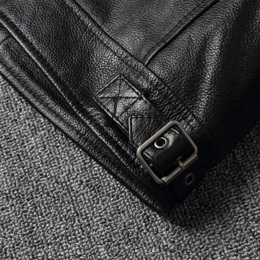 Motorcycle Jacket with Quilted Heat-Trapping Design and Adjustable Snap Collar, Four Pockets