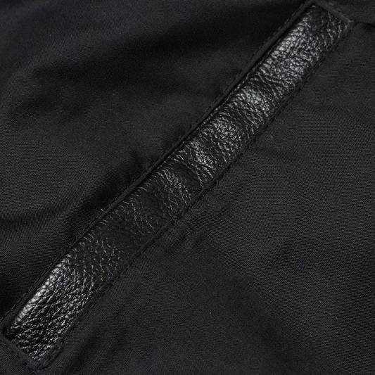 Motorcycle Jacket with Quilted Heat-Trapping Design and Adjustable Snap Collar, Four Pockets