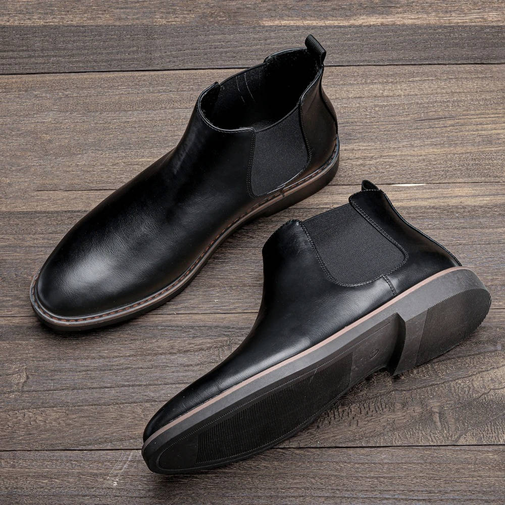 Men's Chelsea Boots with Elastic Side Panels and EVA Cushioned Sole