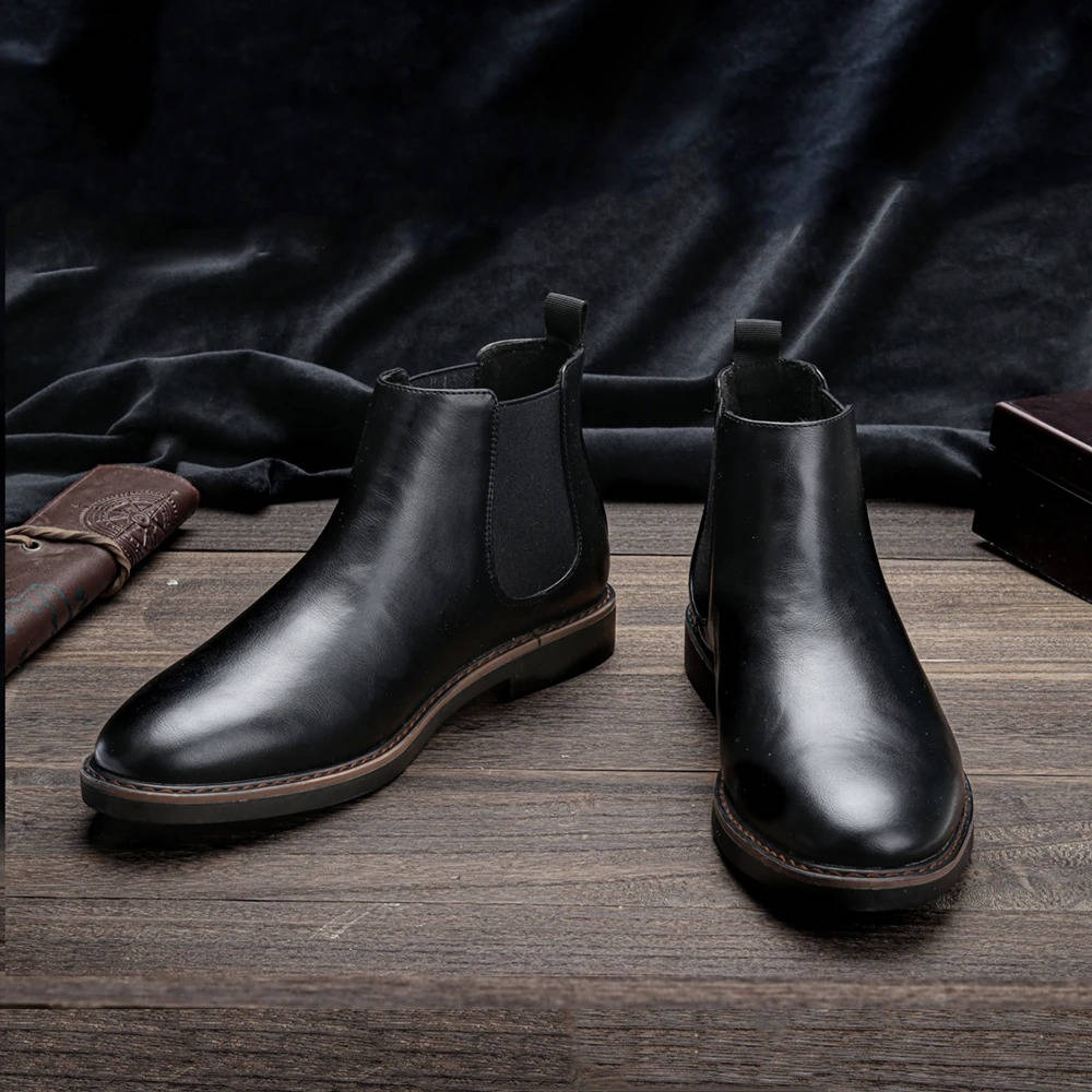 Men's Chelsea Boots with Elastic Side Panels and EVA Cushioned Sole