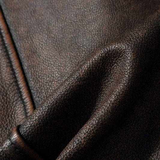 Motorcycle Jacket with Quilted Heat-Trapping Design and Adjustable Snap Collar, Four Pockets