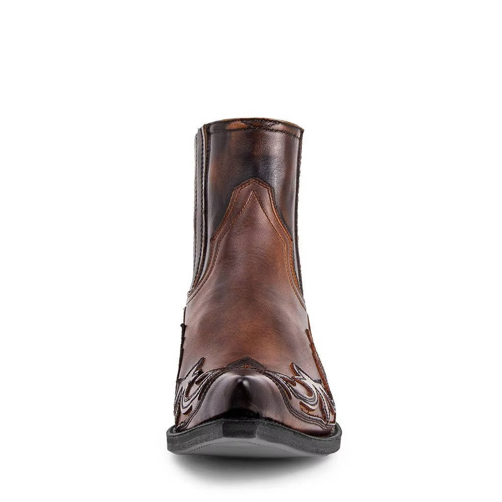 Women's Pointed Toe Western Boots with Embroidered Shaft and Rubber Grip Sole