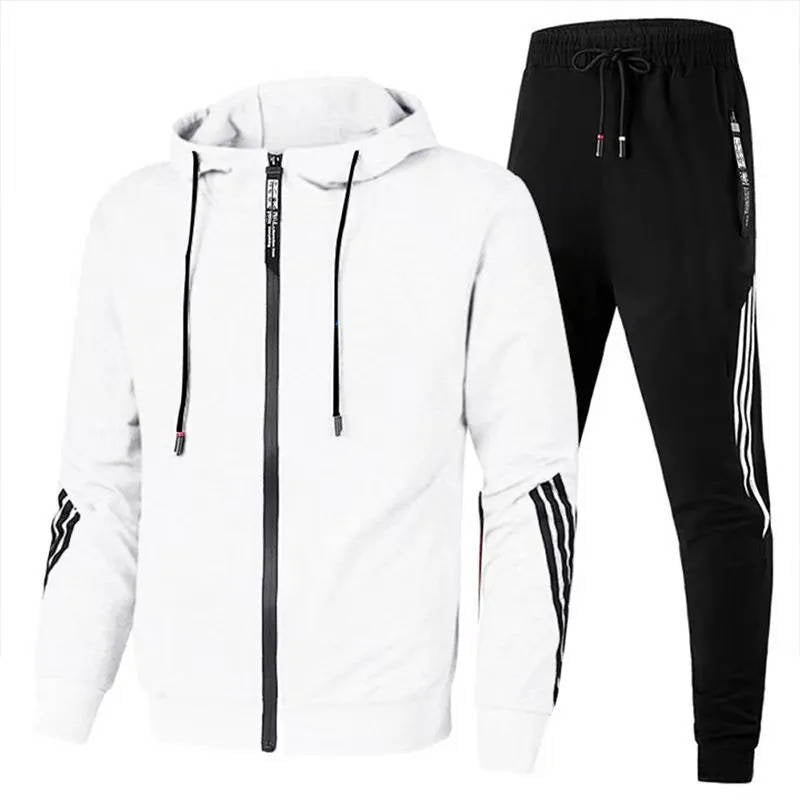 Men's Two Piece Tracksuit Set with Full Zip Hoodie and Jogger Pants