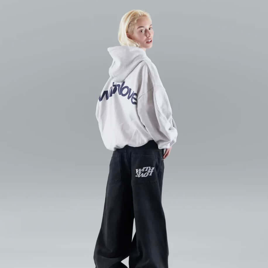 Oversized Pullover Hoodie with Extended Body Length and Full Coverage Sleeves