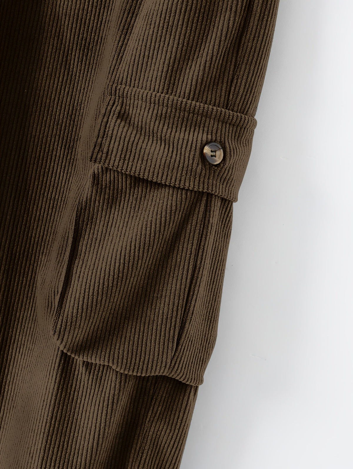 Relaxed Fit Cargo Pants with Deep Pockets and Button Elastic Waist