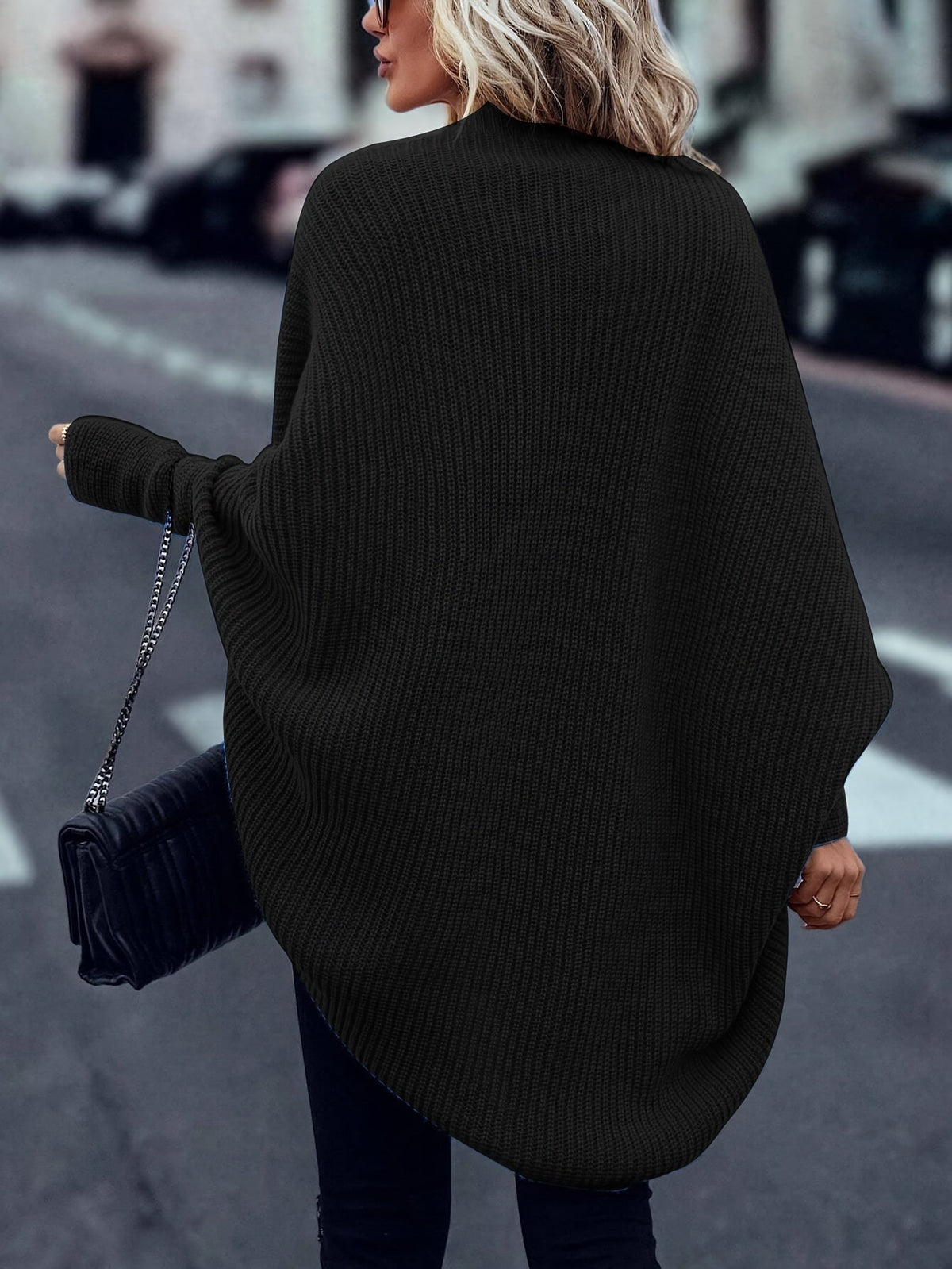 Open Front Longline Cardigan with Relaxed Sleeves for Layering