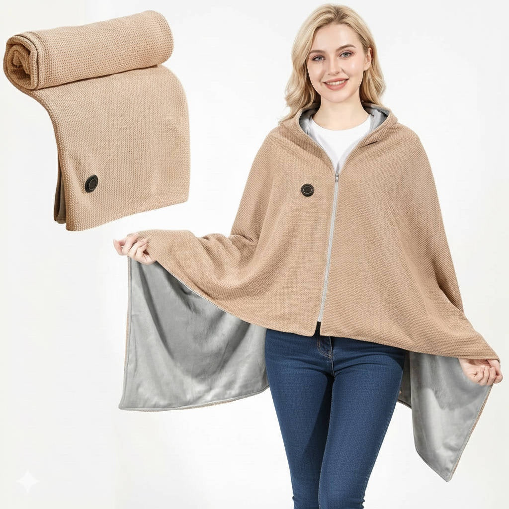Heated Shawl Blanket with 8 Zones and 3 Temperature Settings for Shoulders