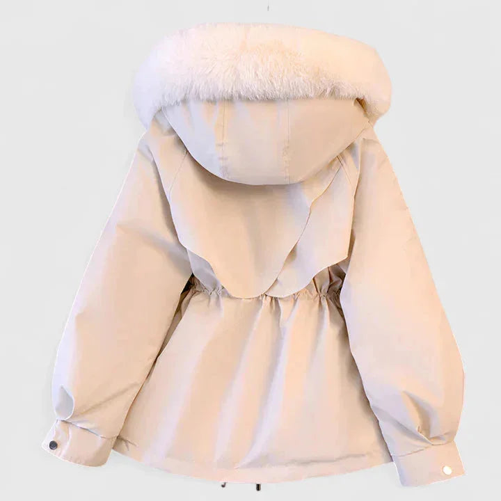 Parka with Padded Insulation and Faux Fur Hood Trim, Wind-Resistant For Women