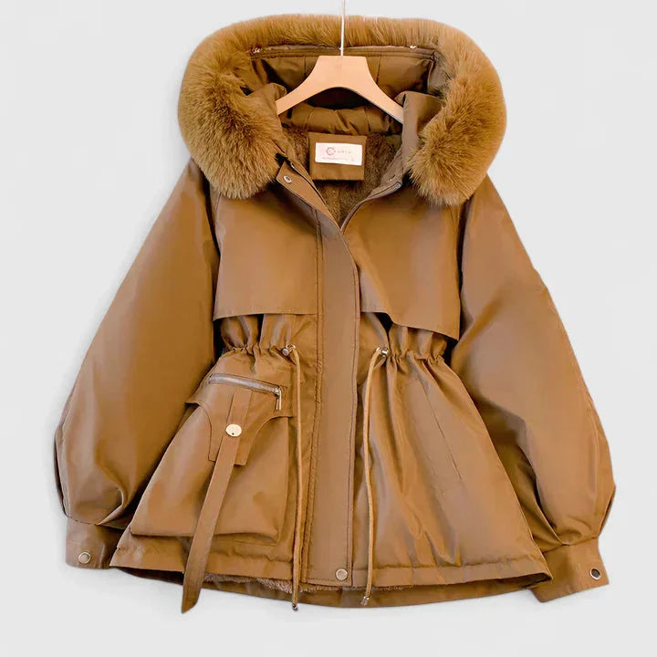 Parka with Padded Insulation and Faux Fur Hood Trim, Wind-Resistant For Women